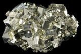 Large, Cubic Pyrite Crystal Cluster - Peru #131137-2